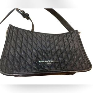 Karl Lagerfeld cross body bag, black with adjustable strap